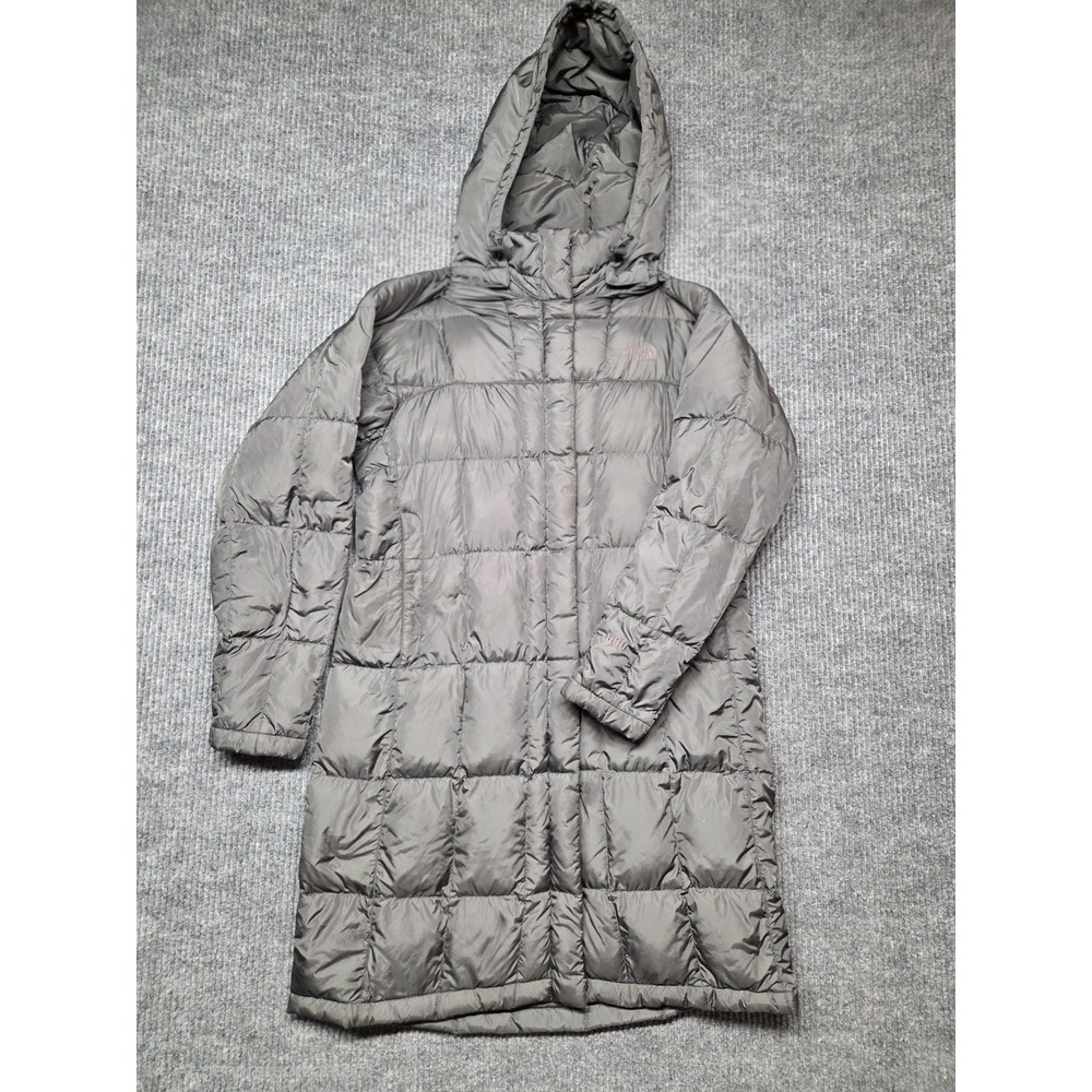 The North Face 600 Down Metropolis Puffer Parka Jacket Grey Hooded Womens Sz M